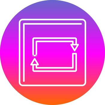 Rectangular Arrow Line Gradient Circle Icon vector