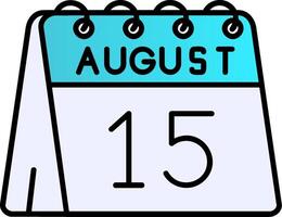 15th of August Filled Gradient Icon vector