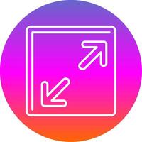 Resize Line Gradient Circle Icon vector