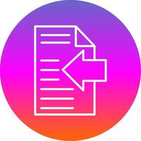 Import Line Gradient Circle Icon vector