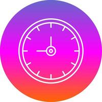 Clock Line Gradient Circle Icon vector