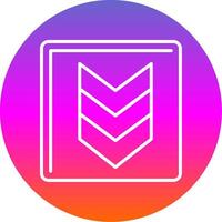 Down Chevron Line Gradient Circle Icon vector
