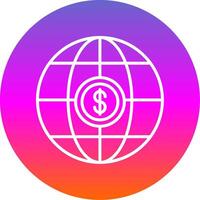 International Business Line Gradient Circle Icon vector