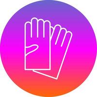 Hand Gloves Line Gradient Circle Icon vector