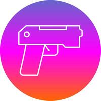 Pistol Line Gradient Circle Icon vector