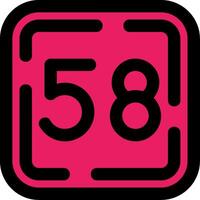 Fifty Eight Filled Gradient Icon vector