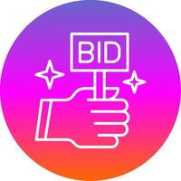 Bid Line Gradient Circle Icon vector