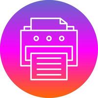 Printer Line Gradient Circle Icon vector