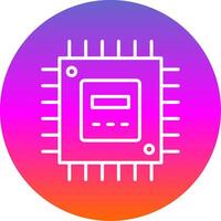 Processor Line Gradient Circle Icon vector