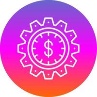 hora es dinero línea degradado circulo icono vector