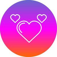 Heart Line Gradient Circle Icon vector