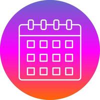 Calender Line Gradient Circle Icon vector