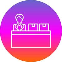 Checkin Line Gradient Circle Icon vector