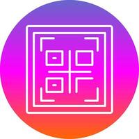 Qr Code Line Gradient Circle Icon vector