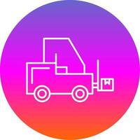 Forklift Line Gradient Circle Icon vector