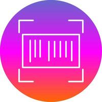 Barcode Line Gradient Circle Icon vector