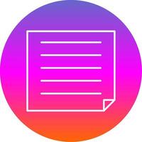 Post It Line Gradient Circle Icon vector