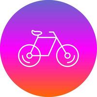 bicicleta línea degradado circulo icono vector