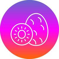 Kiwi Line Gradient Circle Icon vector