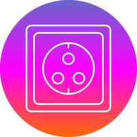 Wall Socket Line Gradient Circle Icon vector