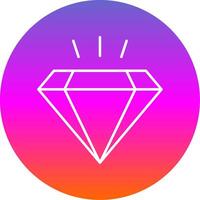 Diamond Line Gradient Circle Icon vector