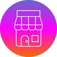 Shop Line Gradient Circle Icon vector