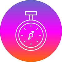 Pocket Watch Line Gradient Circle Icon vector