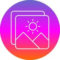 Photo Line Gradient Circle Icon vector