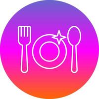 Crockery Line Gradient Circle Icon vector