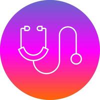 Stethoscope Line Gradient Circle Icon vector