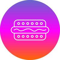 Hot Dog Line Gradient Circle Icon vector