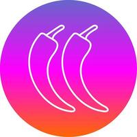 Chilli Line Gradient Circle Icon vector