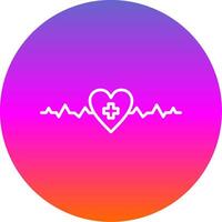 Heartbeat Line Gradient Circle Icon vector