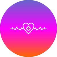 latido del corazón línea degradado circulo icono vector