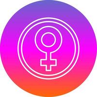 Female symbol Line Gradient Circle Icon vector