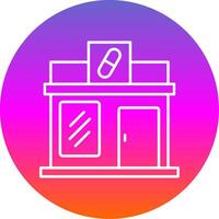 farmacia línea degradado circulo icono vector