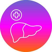 Liver Line Gradient Circle Icon vector