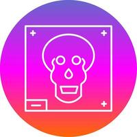 Skull X - ray Line Gradient Circle Icon vector