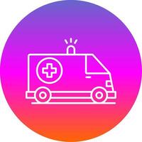 Ambulance Line Gradient Circle Icon vector