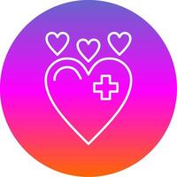 Heart Line Gradient Circle Icon vector