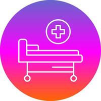 hospital cama línea degradado circulo icono vector