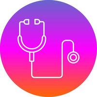 Stethoscope Line Gradient Circle Icon vector