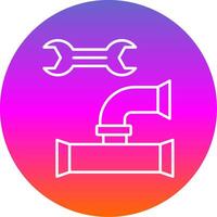 Plumbing Line Gradient Circle Icon vector