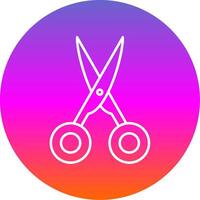 Scissors Line Gradient Circle Icon vector