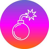 Bomb Line Gradient Circle Icon vector