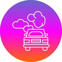 Car Pollution Line Gradient Circle Icon vector