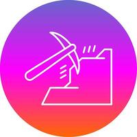 Mining Line Gradient Circle Icon vector