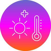 Heat Wave Line Gradient Circle Icon vector