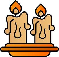 Candles Filled Gradient Icon vector