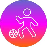 Football Player Line Gradient Circle Icon vector